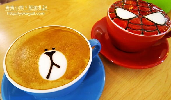 台北拉花咖啡》sam咖啡．內有可愛的熊大.兔兔.大眼仔拉花唷！ @青青小熊＊旅遊札記