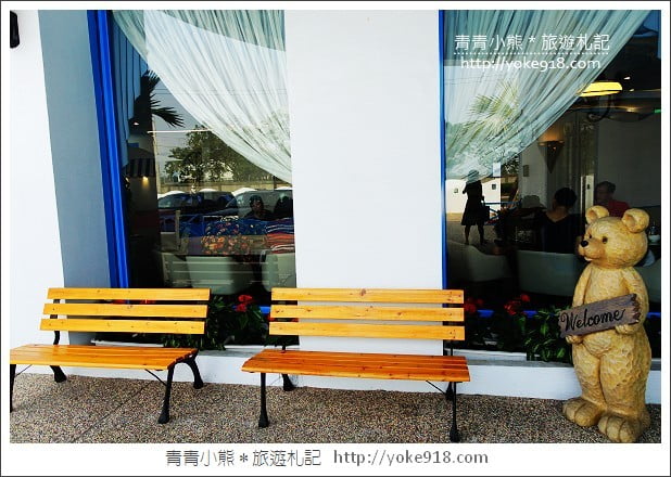 桃園美食》龍潭景觀餐廳．藍舍花園~在希臘藍白風建築裡吃客家料理 @青青小熊＊旅遊札記