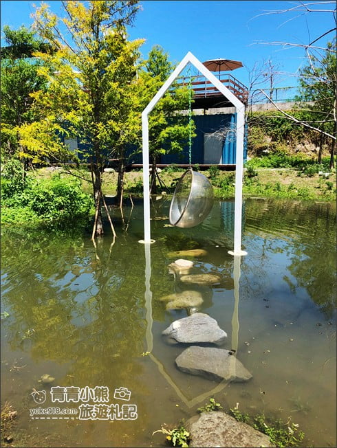 花蓮景點》Pony咖啡．天空中的漂浮夢幻天梯，還有庭園造景、小動物 @青青小熊＊旅遊札記