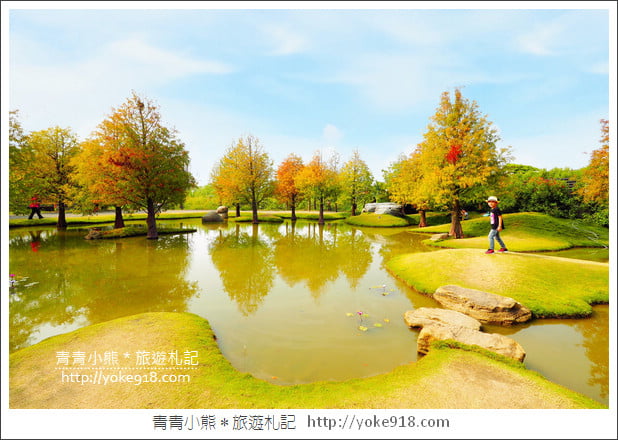 雲林落羽松景點》虎尾青埔落羽松．水池小山丘~小而美的園區好好拍 @青青小熊＊旅遊札記