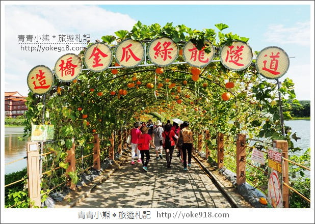 苗栗造橋景點》南瓜隧道登場．美麗的造橋南瓜節~一起漫步湖畔 @青青小熊＊旅遊札記