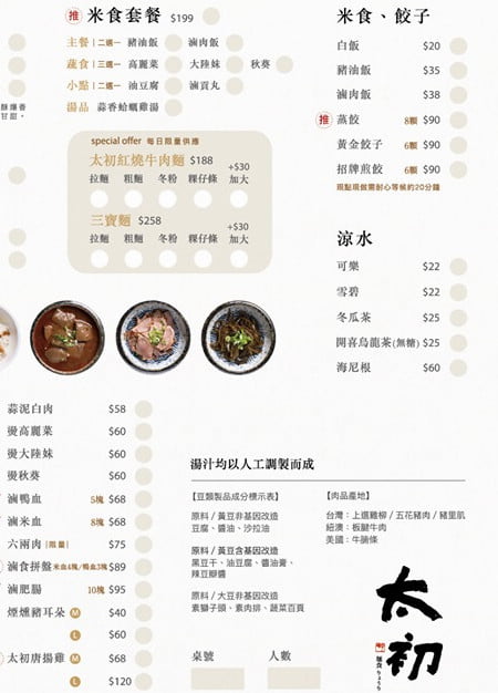 台中美食》太初麵食．充滿日式風味的百元麵食~輕井澤集團新店 @青青小熊＊旅遊札記