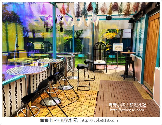 嘉義水上景點》格林威咖啡廳，夢幻美式咖啡廳~市集風場景 @青青小熊＊旅遊札記