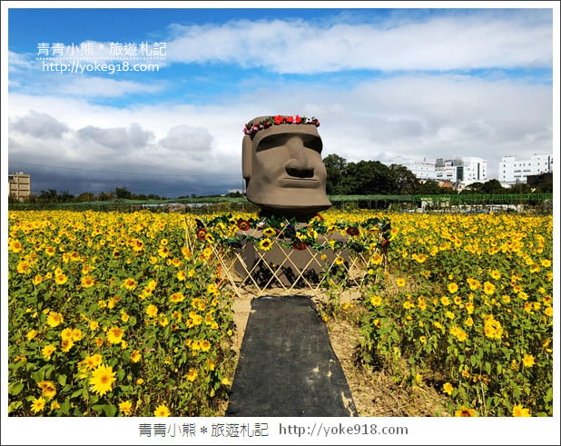 桃園景點》桃園平鎮花彩節隱身花海的摩艾像.花現平鎮幸福農來 @青青小熊*旅遊札記 桃園景點》桃園平鎮花彩節隱身花海的摩艾像.花現平鎮幸福農來 @青青小熊*旅遊札記