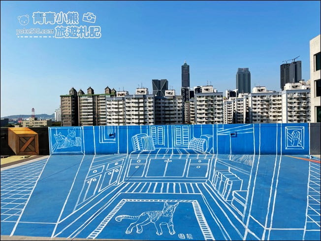高雄景點》時空之城天台圖龍3D彩繪.最大的立體彩繪(詩舒曼蠶絲文化園區) @青青小熊*旅遊札記 高雄景點》時空之城天台圖龍3D彩繪.最大的立體彩繪(詩舒曼蠶絲文化園區) @青青小熊*旅遊札記