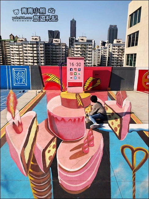 高雄景點》時空之城天台圖龍3D彩繪．最大的立體彩繪(詩舒曼蠶絲文化園區) @青青小熊＊旅遊札記