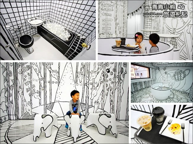 台中新景點》2D cafe．最夯的復古2D風潮，約會拍照~融入童趣風場景裡 @青青小熊＊旅遊札記
