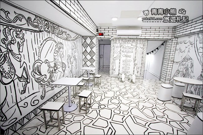 台中新景點》2D cafe．最夯的復古2D風潮，約會拍照~融入童趣風場景裡 @青青小熊＊旅遊札記