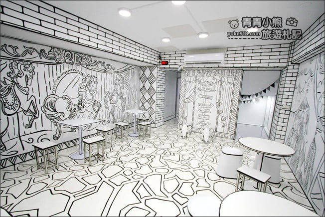 台中新景點》2D cafe．最夯的復古2D風潮，約會拍照~融入童趣風場景裡 @青青小熊＊旅遊札記