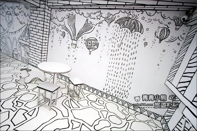 台中新景點》2D cafe．最夯的復古2D風潮，約會拍照~融入童趣風場景裡 @青青小熊＊旅遊札記