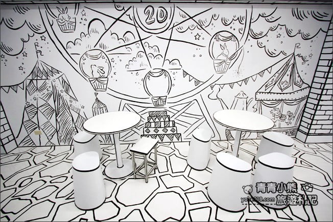 台中新景點》2D cafe．最夯的復古2D風潮，約會拍照~融入童趣風場景裡 @青青小熊＊旅遊札記