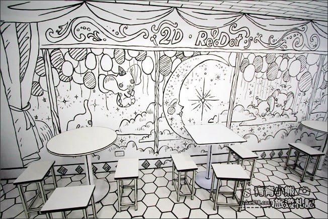 台中新景點》2D cafe．最夯的復古2D風潮，約會拍照~融入童趣風場景裡 @青青小熊＊旅遊札記