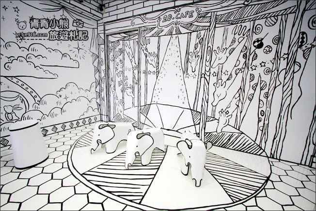 台中新景點》2D cafe．最夯的復古2D風潮，約會拍照~融入童趣風場景裡 @青青小熊＊旅遊札記