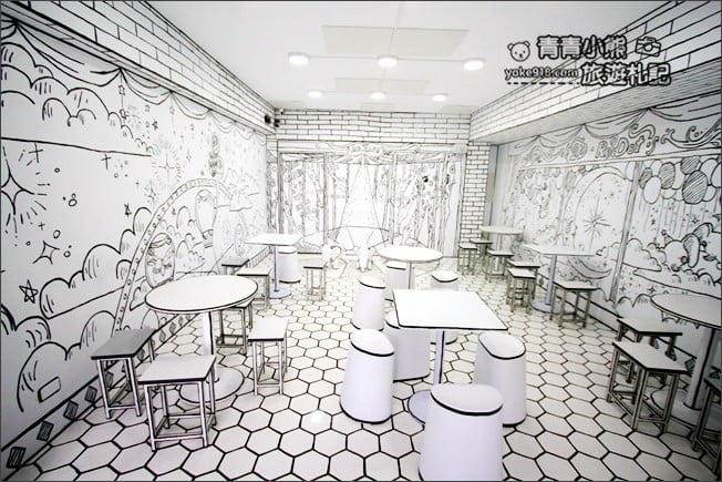 台中新景點》2D cafe．最夯的復古2D風潮，約會拍照~融入童趣風場景裡 @青青小熊＊旅遊札記