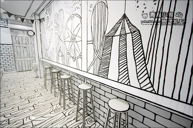 台中新景點》2D cafe．最夯的復古2D風潮，約會拍照~融入童趣風場景裡 @青青小熊＊旅遊札記