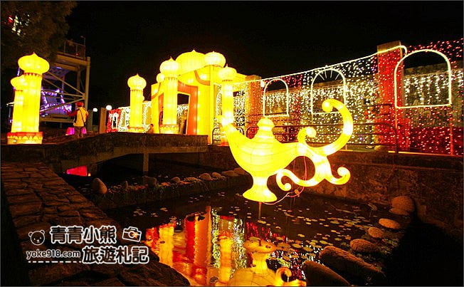彰化》2021彰化月影燈季．彩虹隧道、阿拉丁神燈、紅色日式鳥居、燈籠~必看亮點推薦 @青青小熊＊旅遊札記