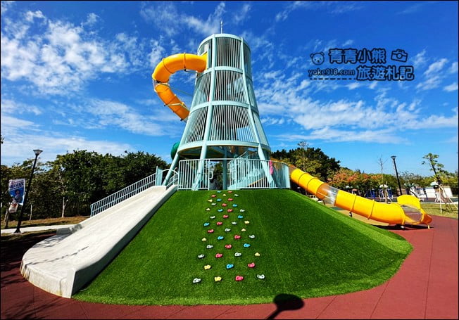 苗栗新景點》有著通霄之塔的新生公園，3層樓高溜滑梯好刺激 @青青小熊＊旅遊札記