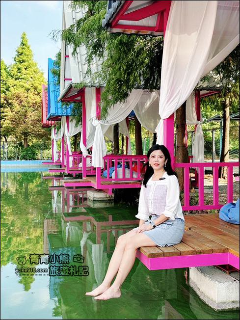 雲林景點》滿滿的粉紅泡泡，浪漫莊園拍照去~水上涼亭太放空 @青青小熊＊旅遊札記
