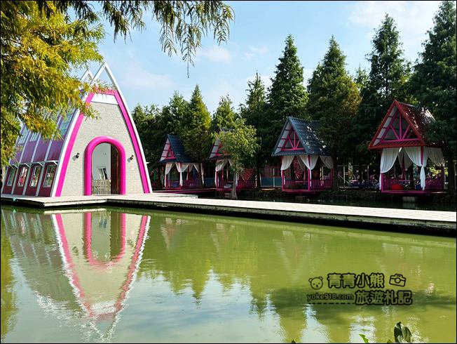 雲林景點》滿滿的粉紅泡泡，浪漫莊園拍照去~水上涼亭太放空 @青青小熊＊旅遊札記