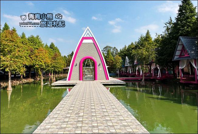 雲林景點》滿滿的粉紅泡泡，浪漫莊園拍照去~水上涼亭太放空 @青青小熊＊旅遊札記
