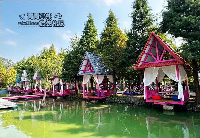 雲林景點》滿滿的粉紅泡泡，浪漫莊園拍照去~水上涼亭太放空 @青青小熊＊旅遊札記