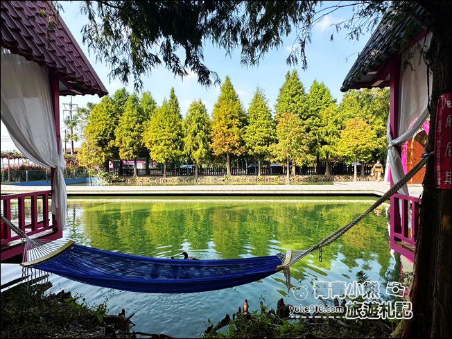 雲林景點》滿滿的粉紅泡泡，浪漫莊園拍照去~水上涼亭太放空 @青青小熊＊旅遊札記