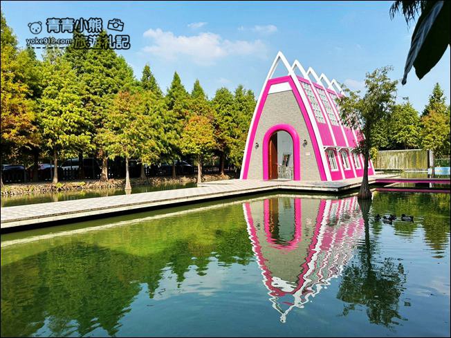 雲林景點》滿滿的粉紅泡泡，浪漫莊園拍照去~水上涼亭太放空 @青青小熊＊旅遊札記