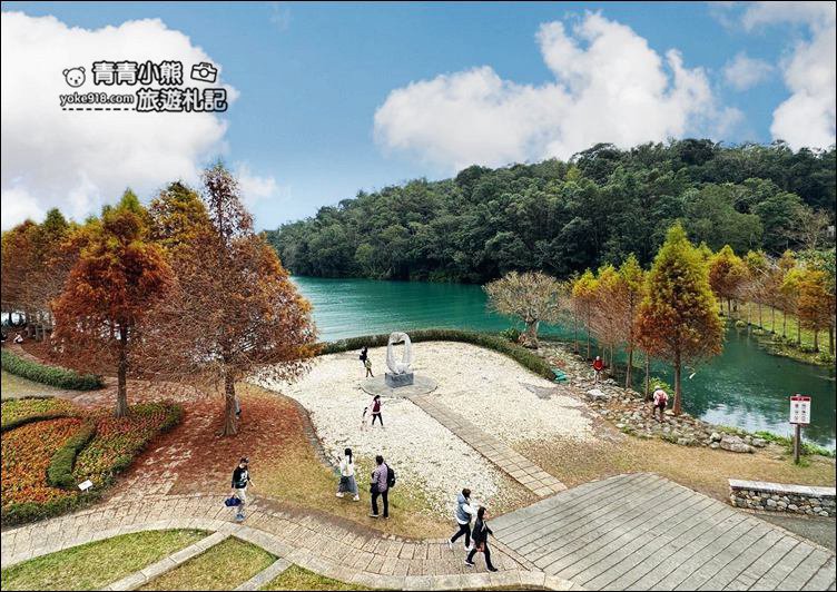 南投景點》日月潭全台最美的向山自行車道落羽松紅了，這裡變的好夢幻 @青青小熊＊旅遊札記