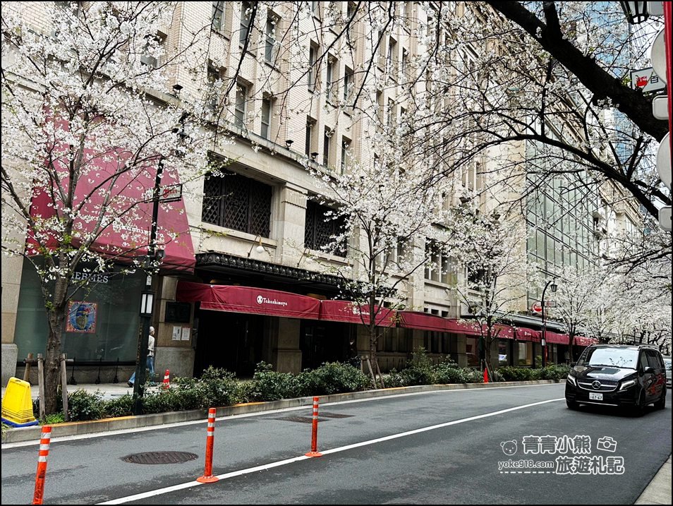 東京日本橋櫻花》住東京車站唐草飯店想賞櫻下樓就看的到，櫻花搭配市區街景好迷人 @青青小熊＊旅遊札記