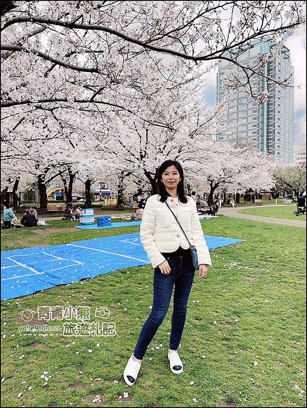 東京櫻花景點》錦糸町錦糸公園賞櫻花~與晴空塔一起野餐賞櫻 @青青小熊＊旅遊札記
