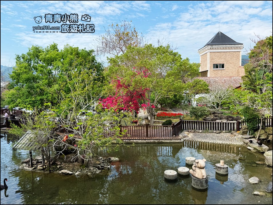 苗栗景點》山中的甜蜜城堡巧克力雲莊，賞花吃甜點還有DIY，住宿泡湯玩水也超讚 @青青小熊＊旅遊札記